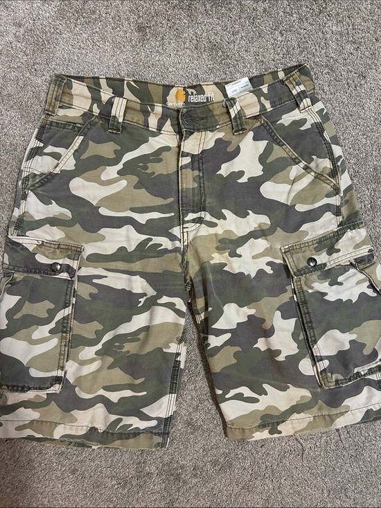 Other - Vintage Carhartt Distressed Camo Cargo Shorts Relaxed Fit